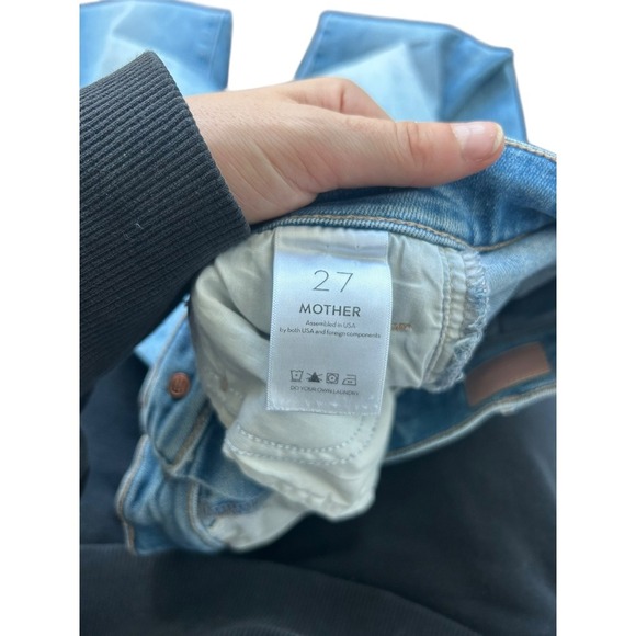 MOTHER The Hustler Ankle Fray Jeans Au Revoir Size 27 Light Wash Denim Cropped - Picture 12 of 13